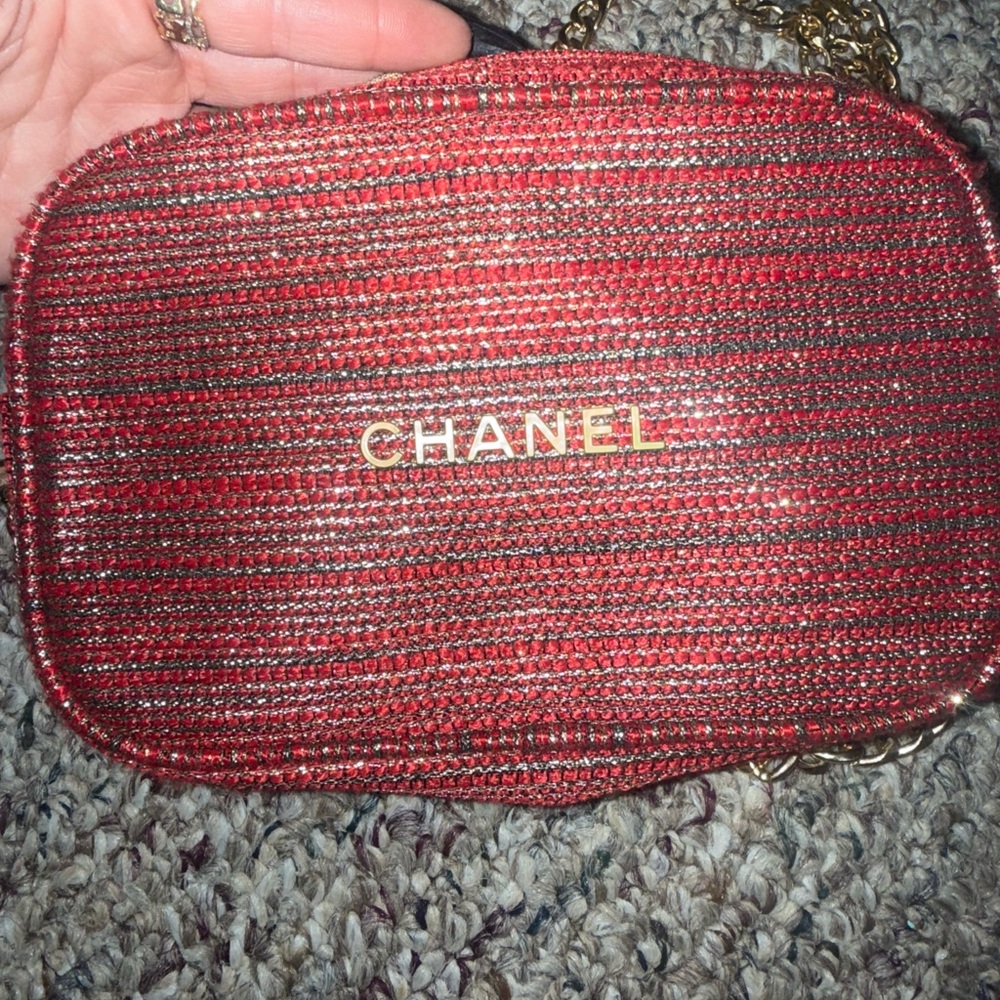 Chanel Red Woven cosmetic crossbody Bag